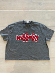 WARRIORS - GREY CROP TEE