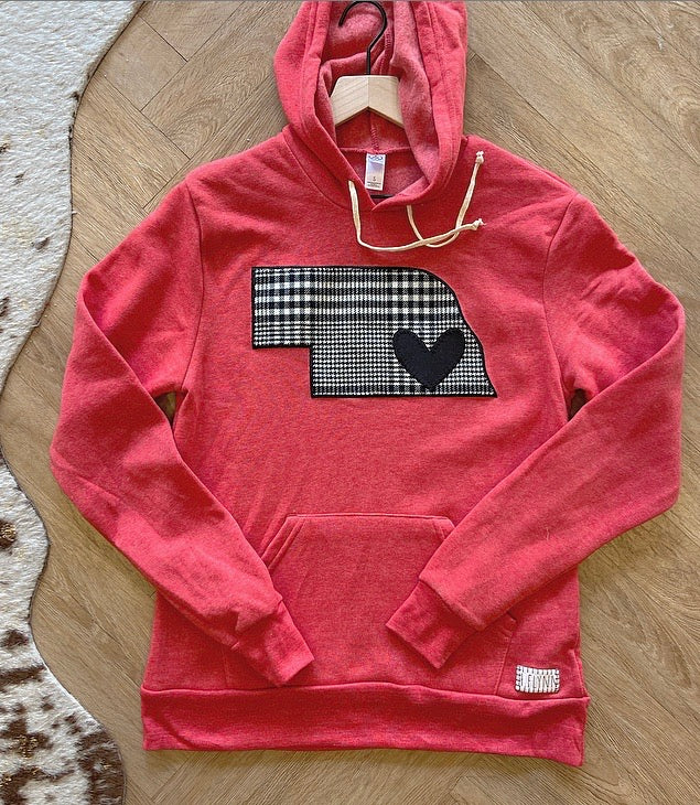 HOUNDSTOOTH STATE RED HOODIE