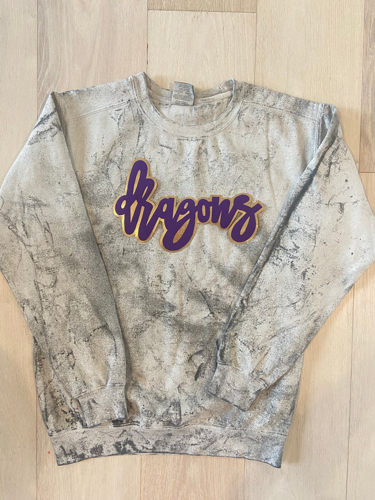 DRAGONS - GREY DYED COMFORT COLORS CREW