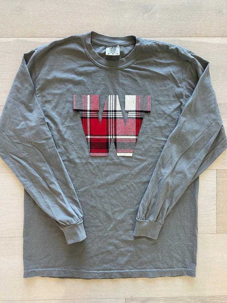 FLANNEL W - GREY COMFORT COLORS LONG SLEEVE