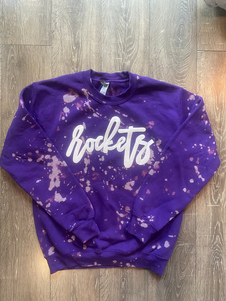 WHITE ROCKETS - PURPLE DYED CREW