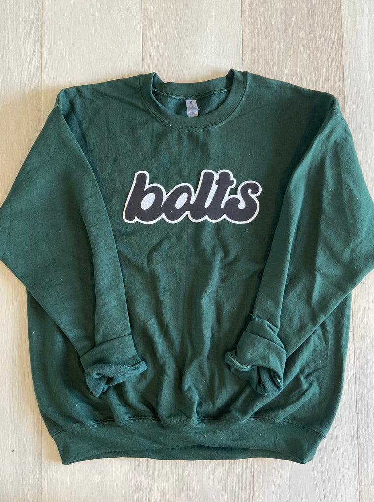 RETRO BOLTS - HUNTER GREEN COMFORT COLORS CREW