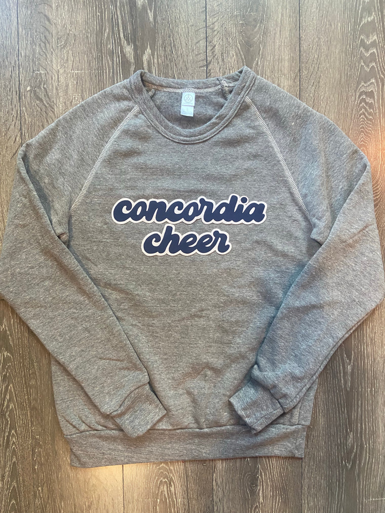 CONCORDIA CHEER - GREY FLEECE CREW