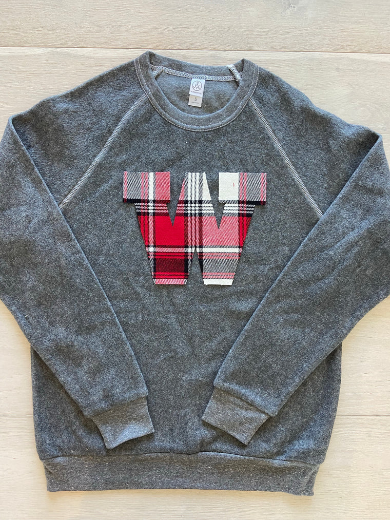 FLANNEL W - GREY TEDDY CREW