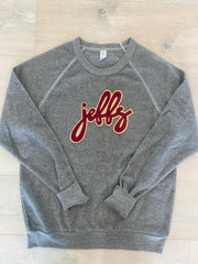 CURSIVE JEFFS - GREY FLEECE CREW