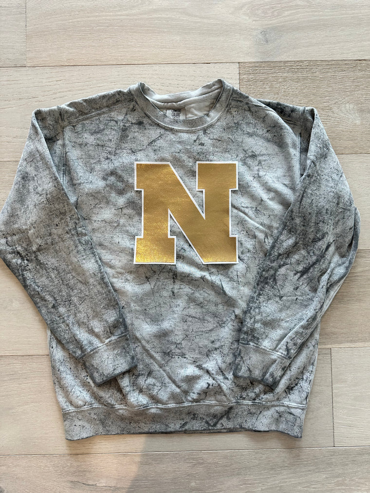 GOLD N - GREY DYED COMFORT COLORS CREW