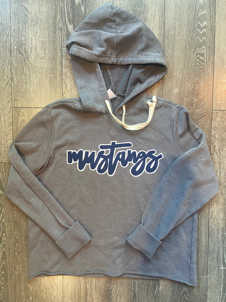 MUSTANGS - GREY LIGHTWEIGHT HOODIE