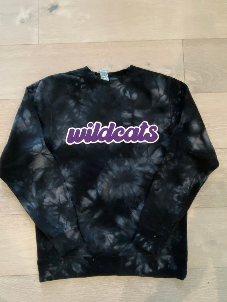 WILDCATS - BLACK DYED CREW