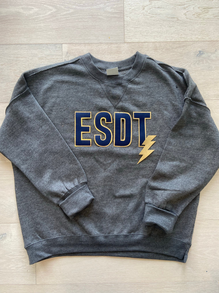 ESDT - GREY SUEDED CREW