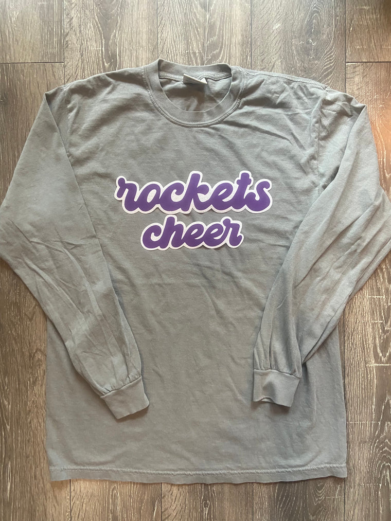 ROCKETS CHEER - GREY COMFORT COLORS LONG SLEEVE