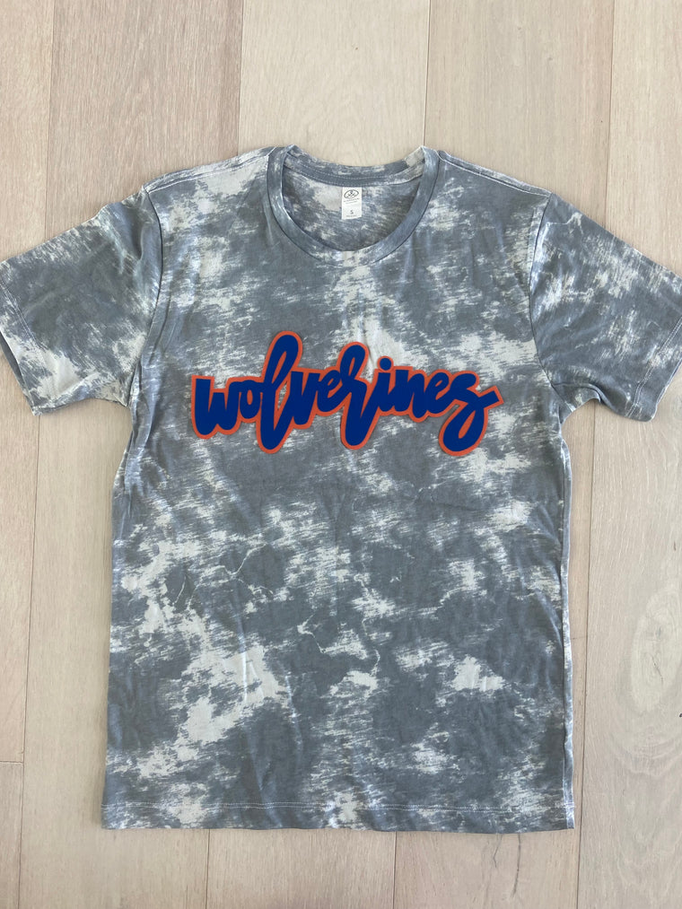 WOLVERINES - GREY DYED TEE