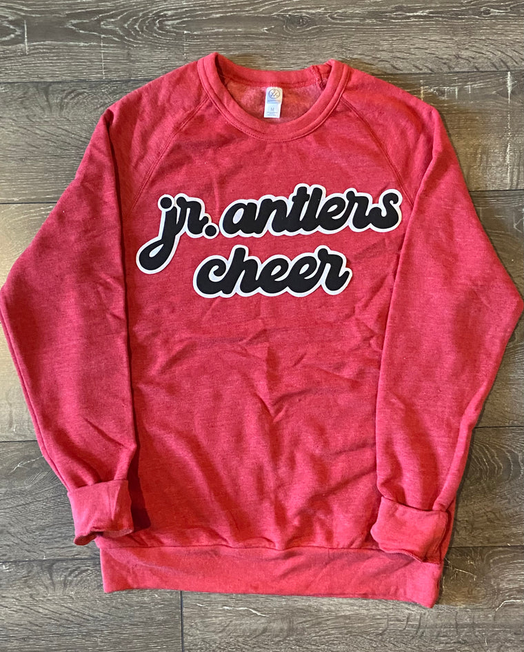 JR. ANTLERS CHEER - RED FLEECE CREW