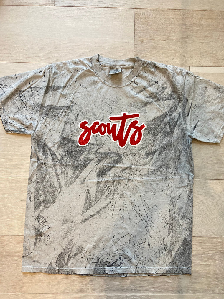CURSIVE SCOUTS - GREY COMFORT COLORS DYED TEE
