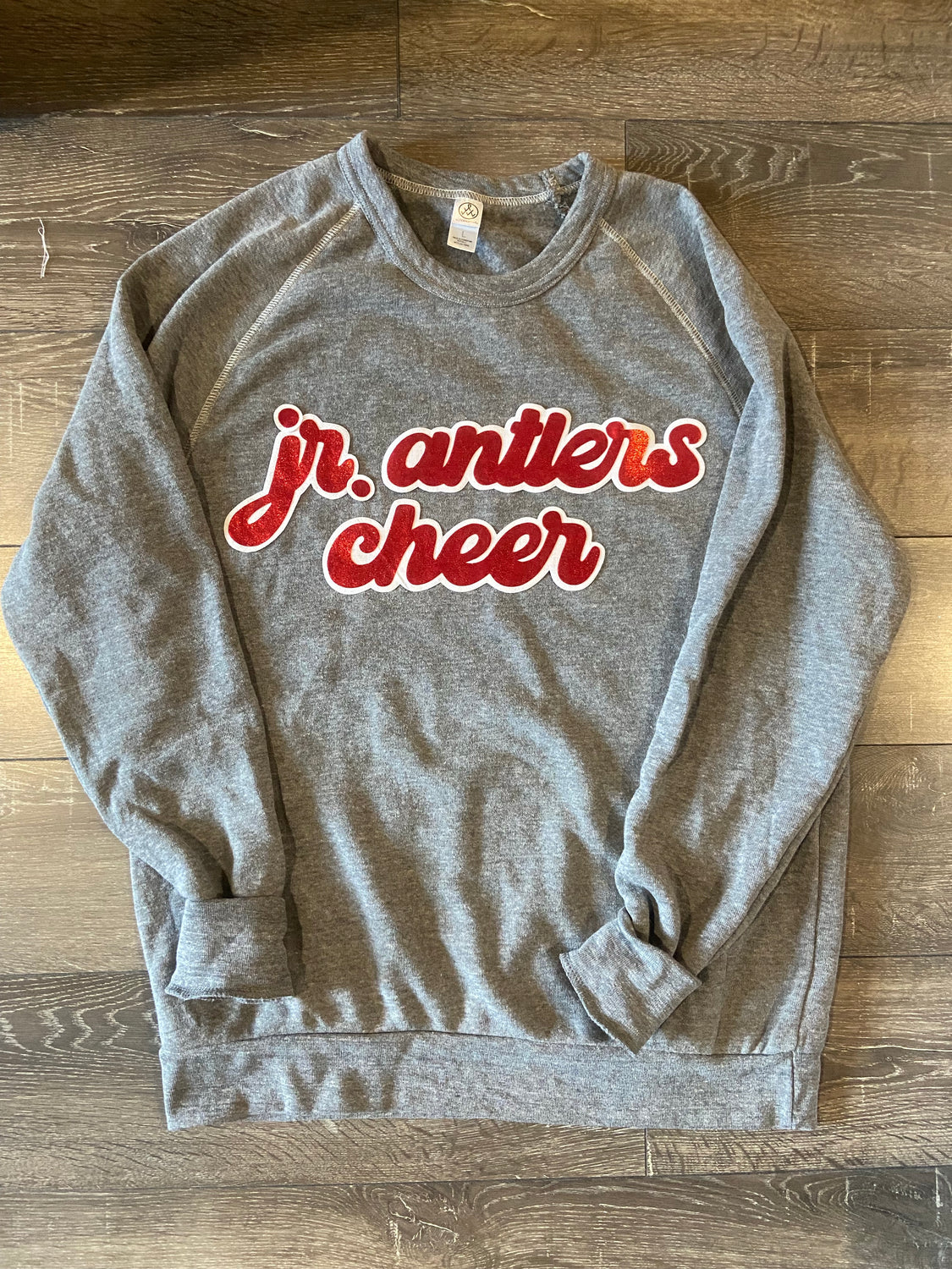 JR. ANTLERS CHEER - GREY FLEECE CREW