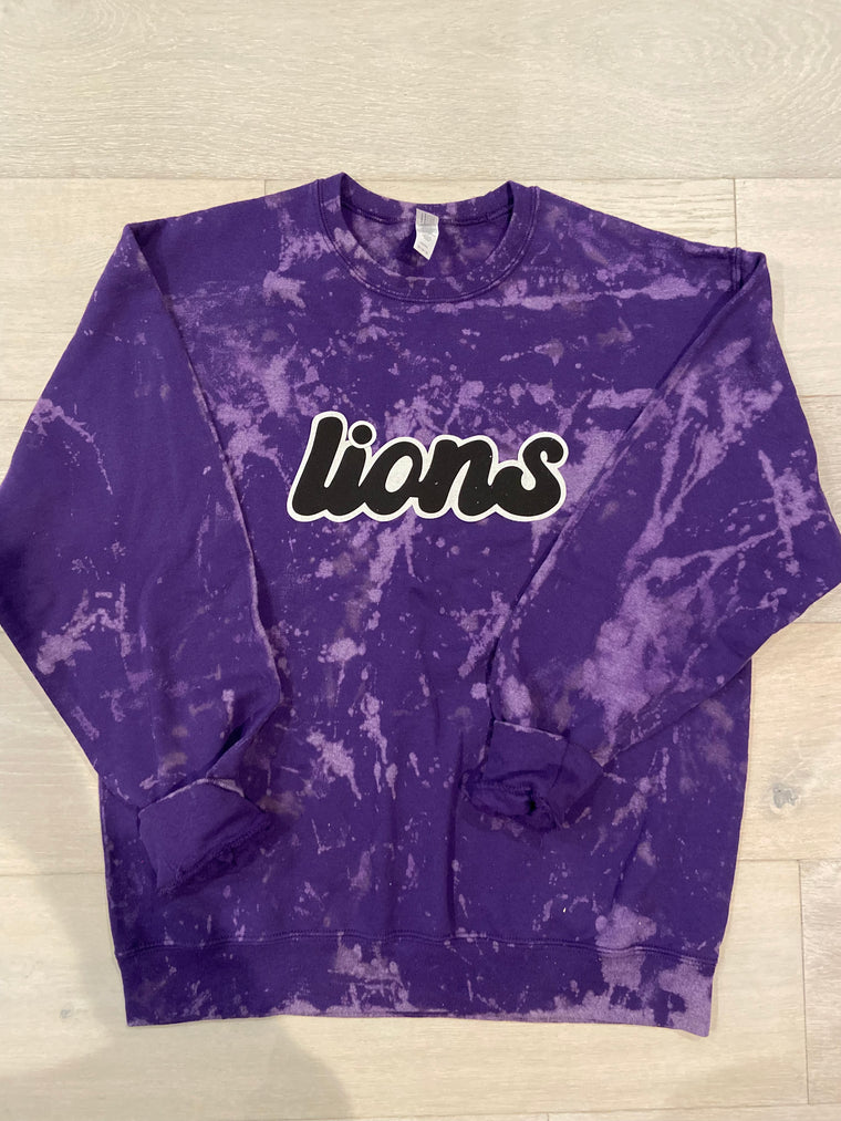 RETRO LIONS - PURPLE DYED CREW