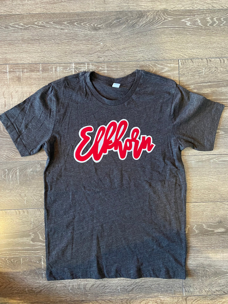 ELKHORN - YOUTH + ADULT - DARK GREY TEE