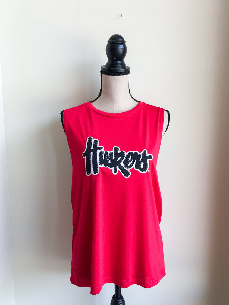 Copy of HUSKERS SCRIPT - RED MUSCLE TANK