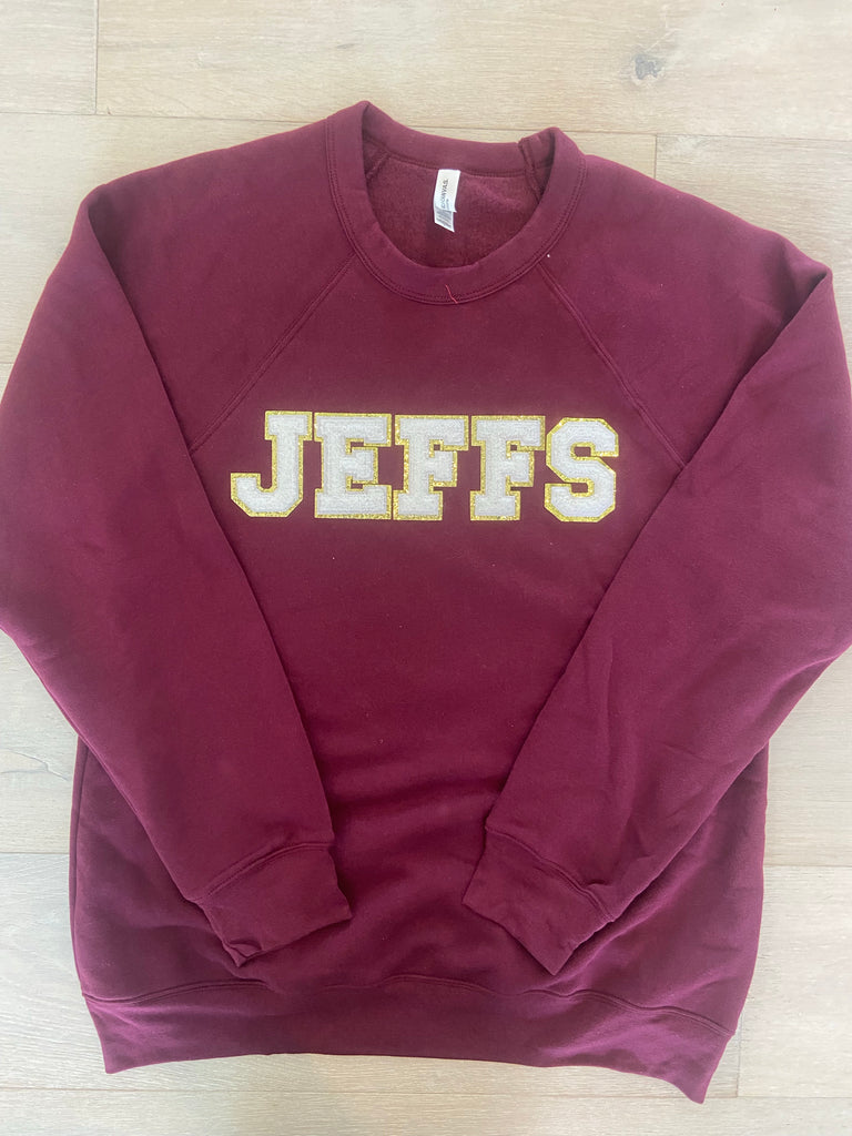 CHENILLE JEFFS - MAROON SPONGE CREW