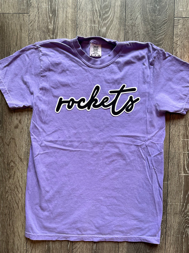 CURSIVE ROCKETS - PURPLE COMFORT COLORS CREW