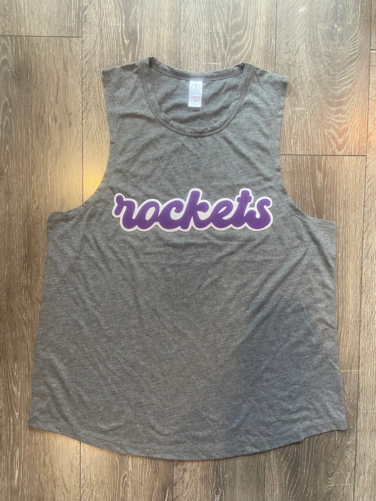 ROCKETS - GREY MUSCLE TANK