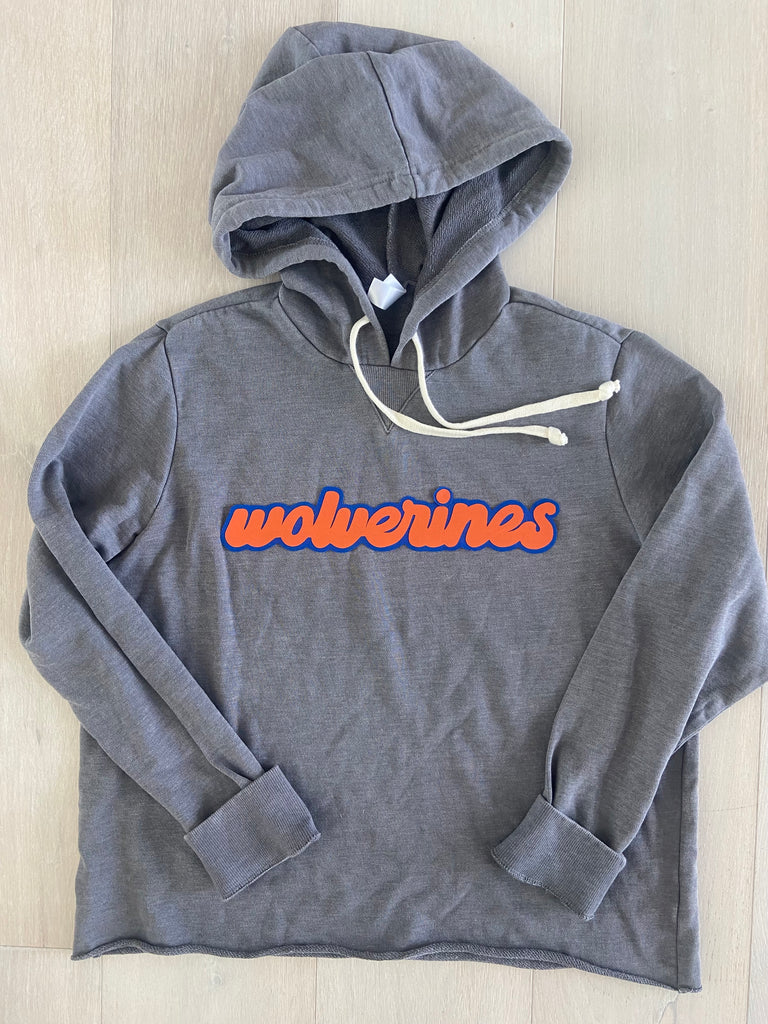 RETRO WOLVERINES - GREY LIGHTWEIGHT HOODIE